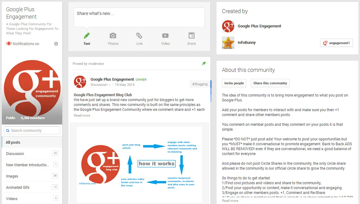 Google Plus Engagement Community - Infobunny