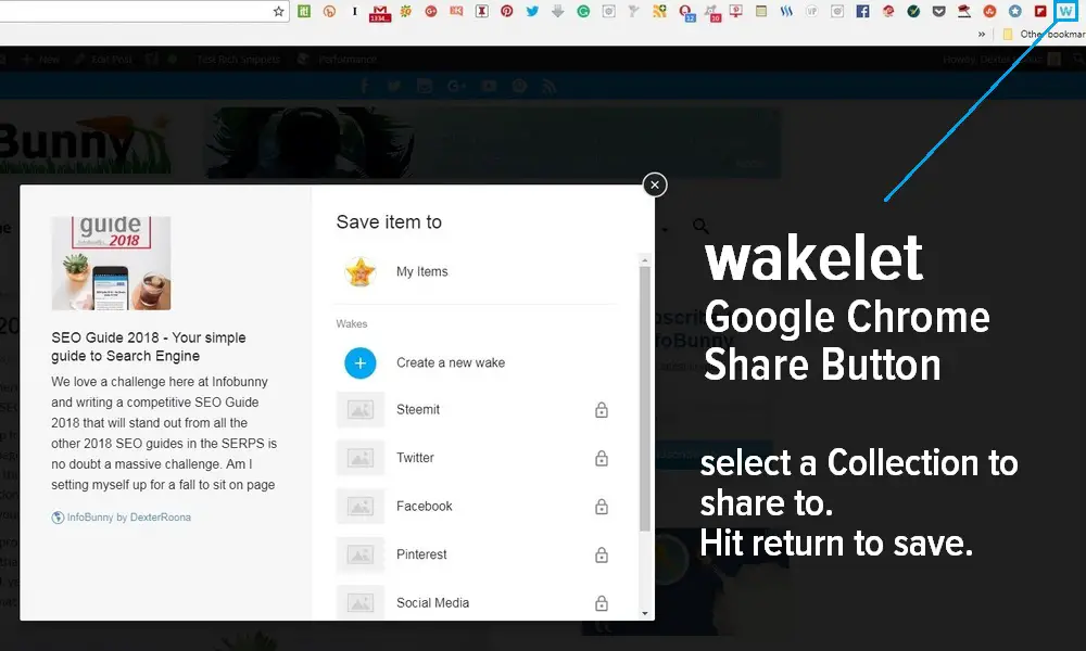 Wakelet Getting Started Guide - Google Chrome share