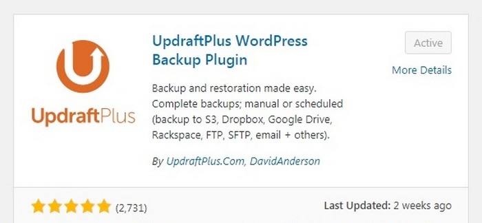 Wordpress Mistakes UpdraftPlus WordPress Backup Plugin
