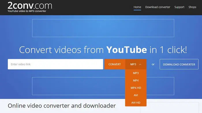 How to download YouTube Videos with 2conv