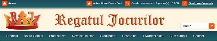 Romanian site Regatul Jocurilor - homepage screen capture
