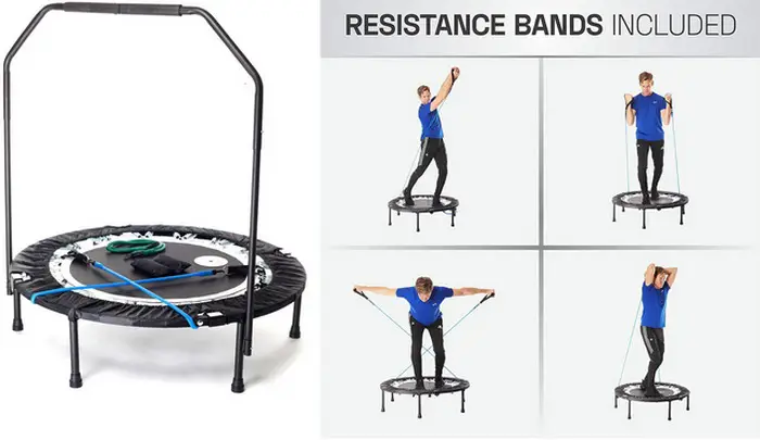 Product image for the MaXimus PRO Folding Rebounder Fitness Trampoline - Best Home Gym Equipment For Kids To Keep Them Active