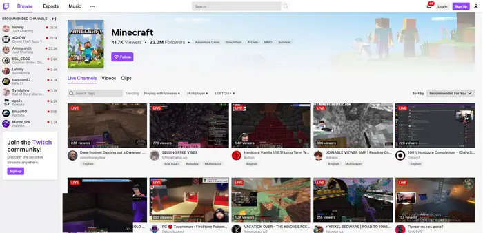 Screen capture of Twitch - What Are The Best Social Media Gaming Sites