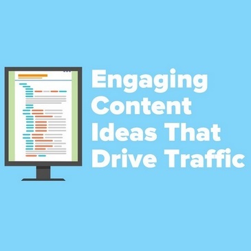 Featured image laptop graphic for the article Engaging Content Ideas That Drive Traffic